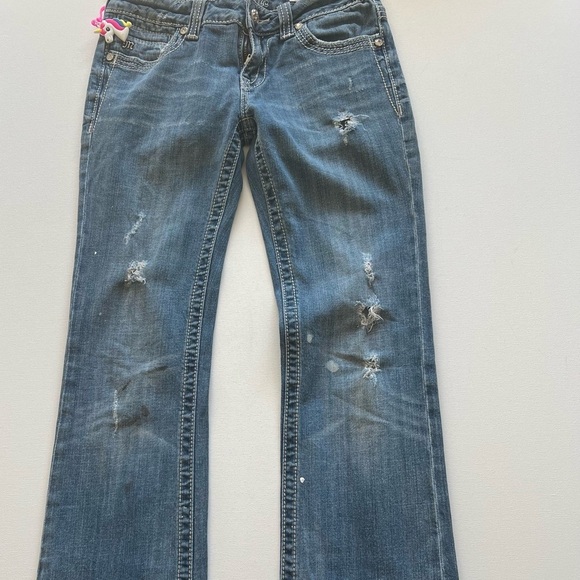 Y2K Miss Me Jean Women Blue Signature Boot Pockets Embellished Bling Size 28x31🔥 - Picture 2 of 16